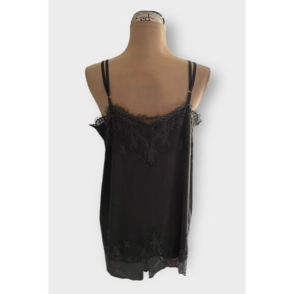 Willow Root Women’s Large Lace Trim Dark Gray Sleeveless Cami Camisole Top - Picture 8 of 8